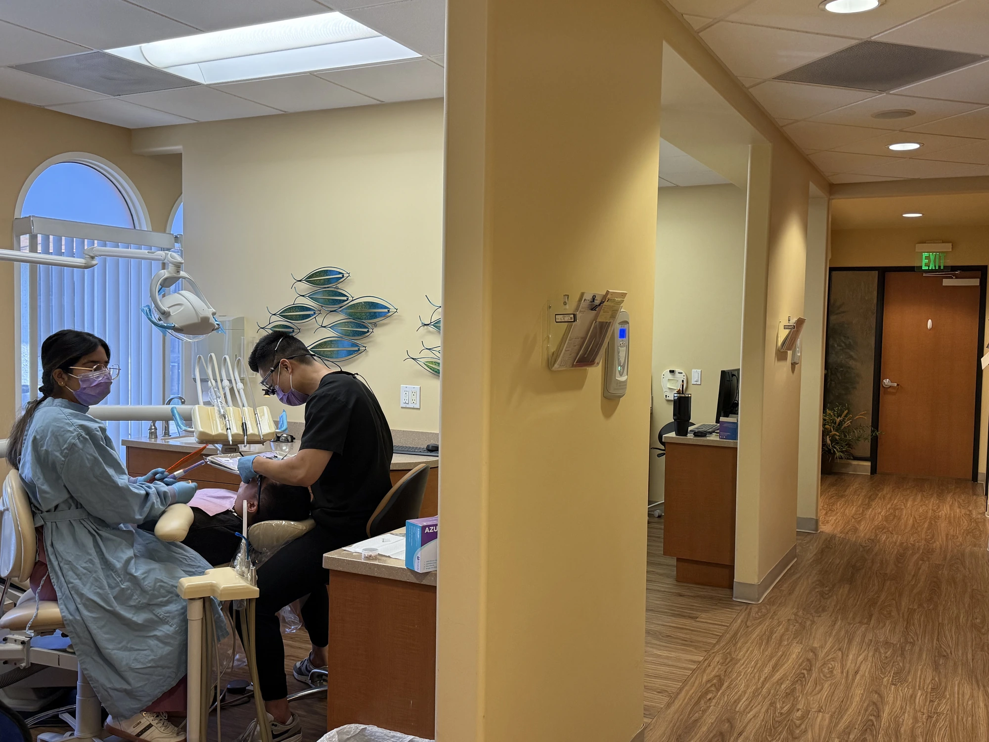 A hygiene visit in progress at Zhang Dental Group